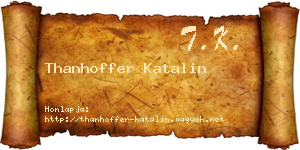 Thanhoffer Katalin névjegykártya